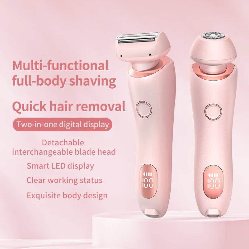 2 in 1 Hair Removal Epilator USB Rechargeable Trimmer Women Body Razor Face Leg Armpit Bikini Hand Pubic Shaver Hair Remover