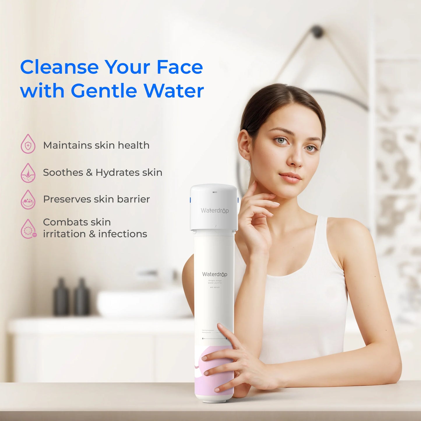 Waterdrop Skincare Water Softening System - Softens Skin & Hair (Includes 1 Filter)